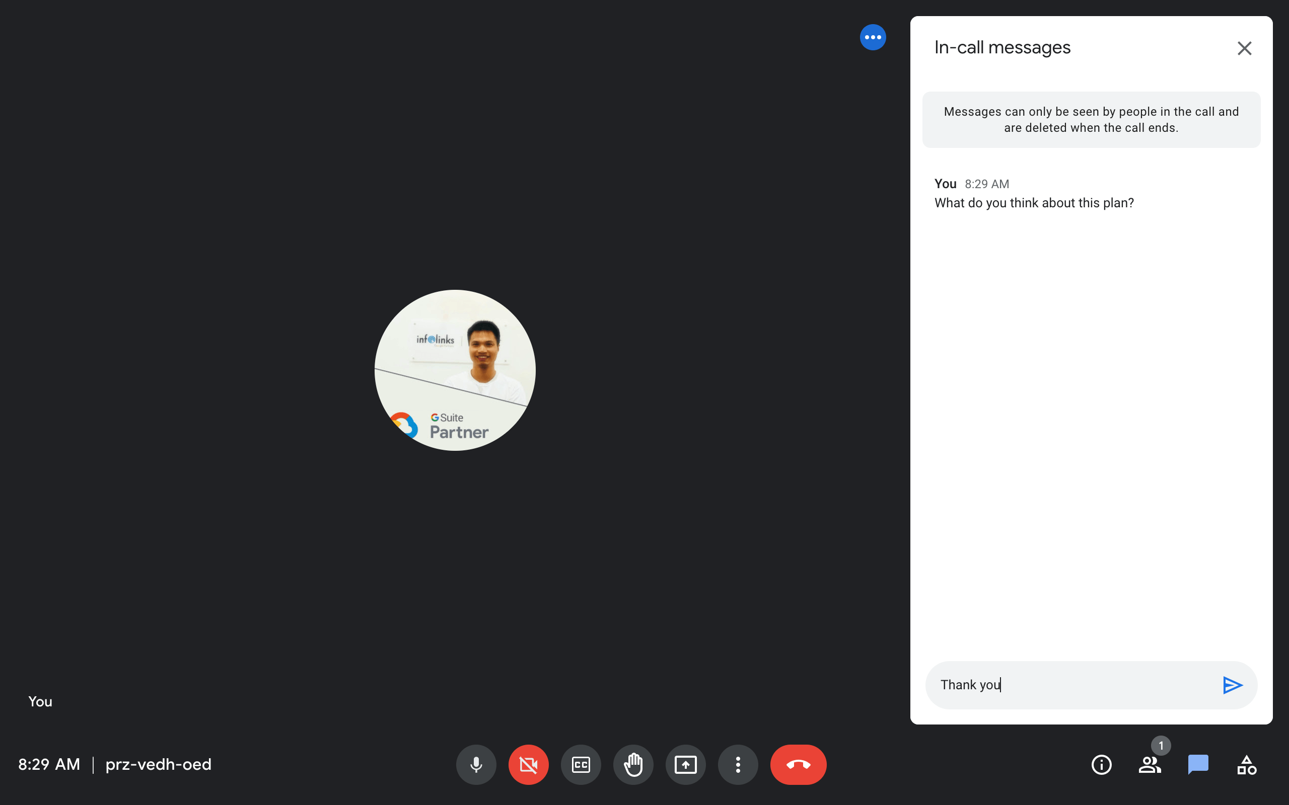 Google Meet - Chat in a meeting